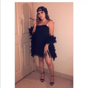 Black fringe dress